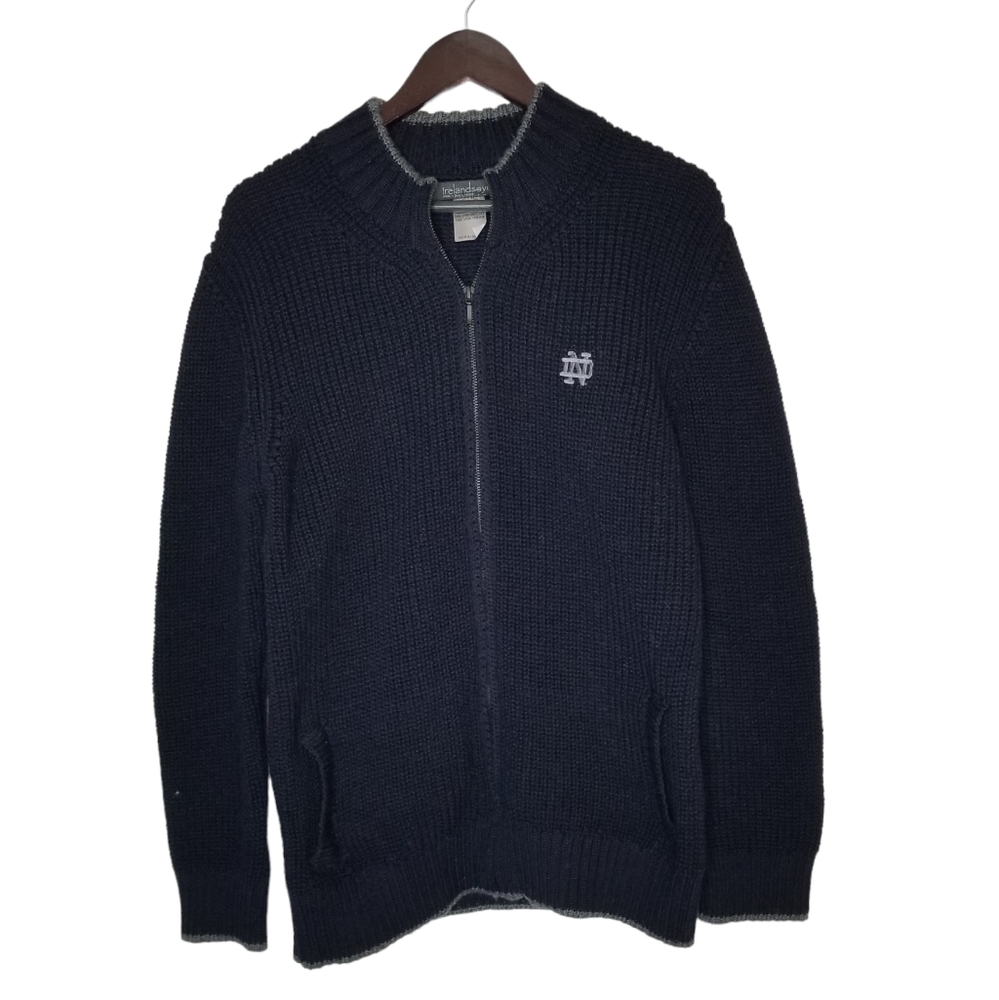 Irelandseye ND Irish Virgin Wool Notre Dame Navy Blue Sweater Size X-Large XL